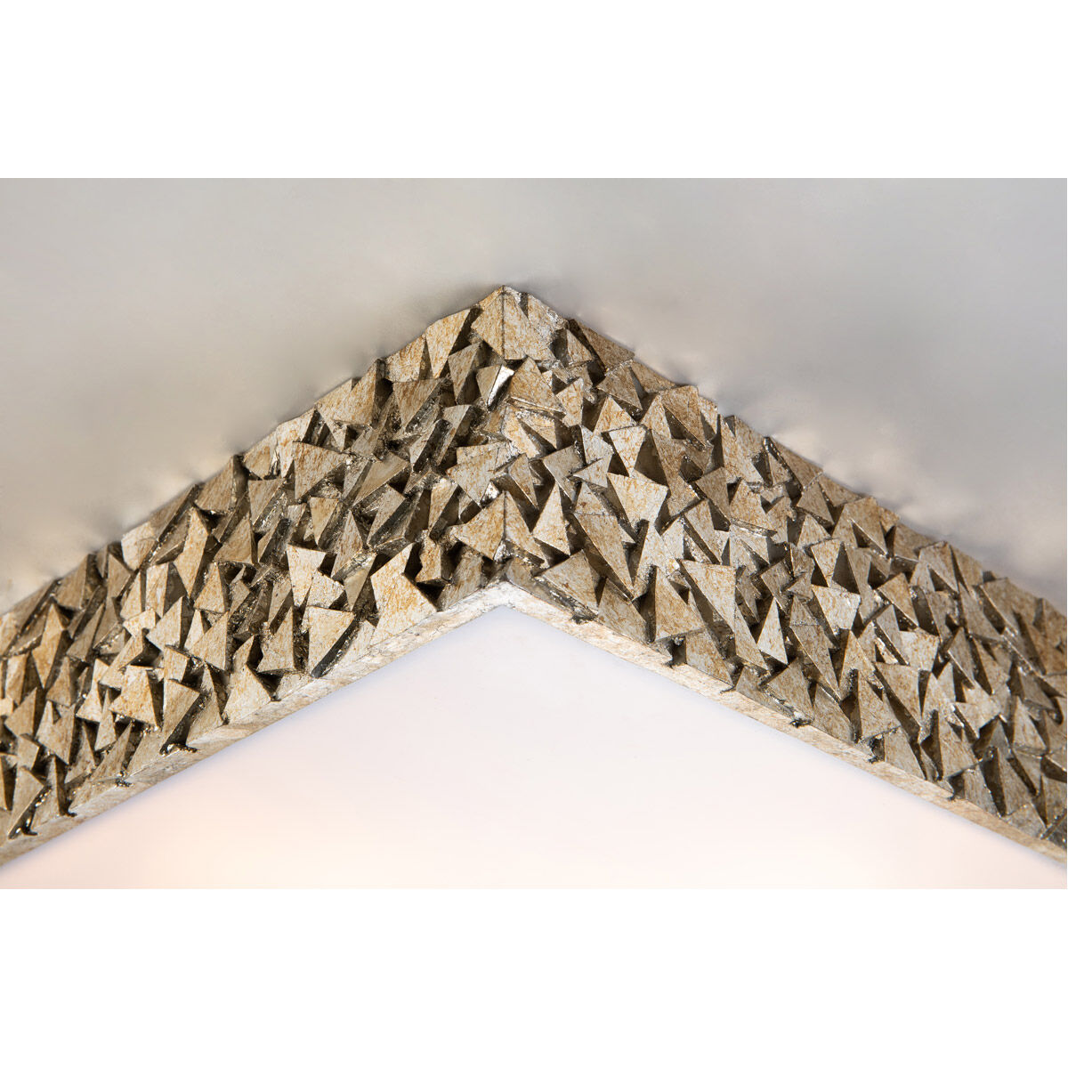 Mosaic 3 Light Silver Bath/Flush Mounts Ceiling Light in Silver Leaf with Antique